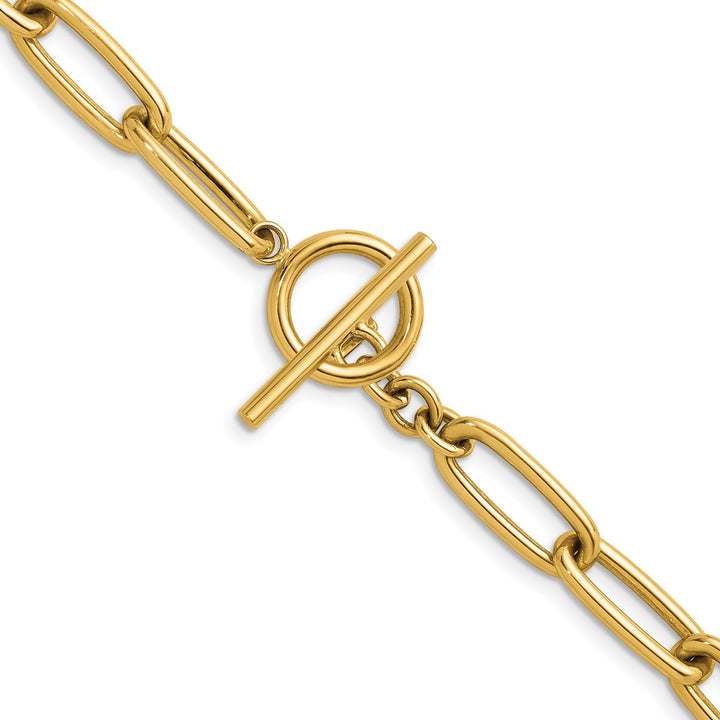 Gold 7.5mm Paperclip Chain, 18"