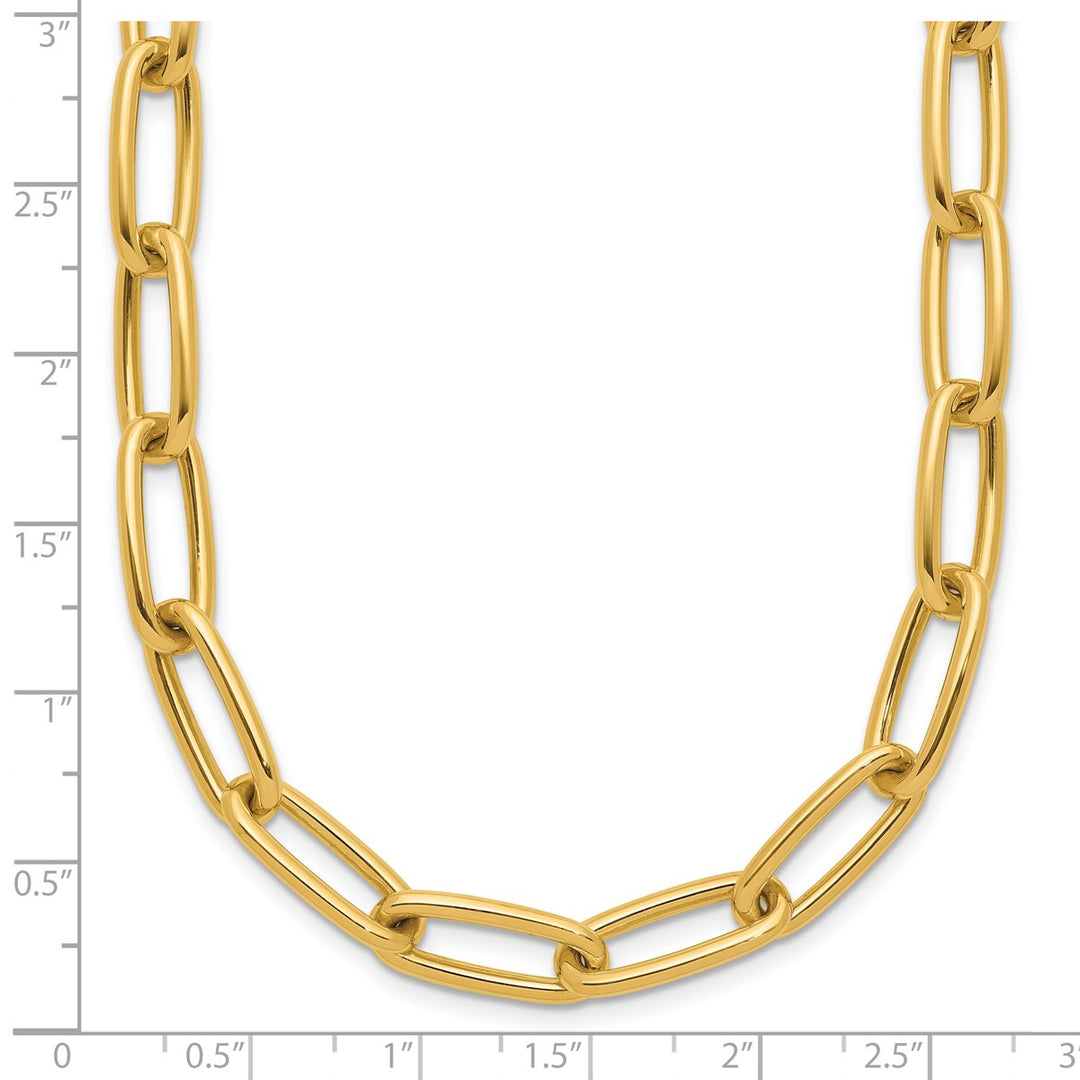 Gold 7.5mm Paperclip Chain, 18