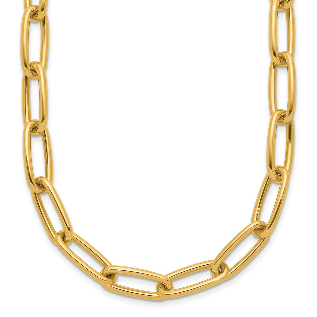 Gold 7.5mm Paperclip Chain, 18