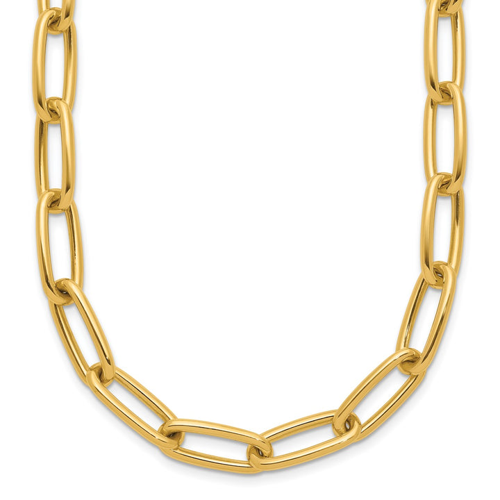 Gold 7.5mm Paperclip Chain, 18"