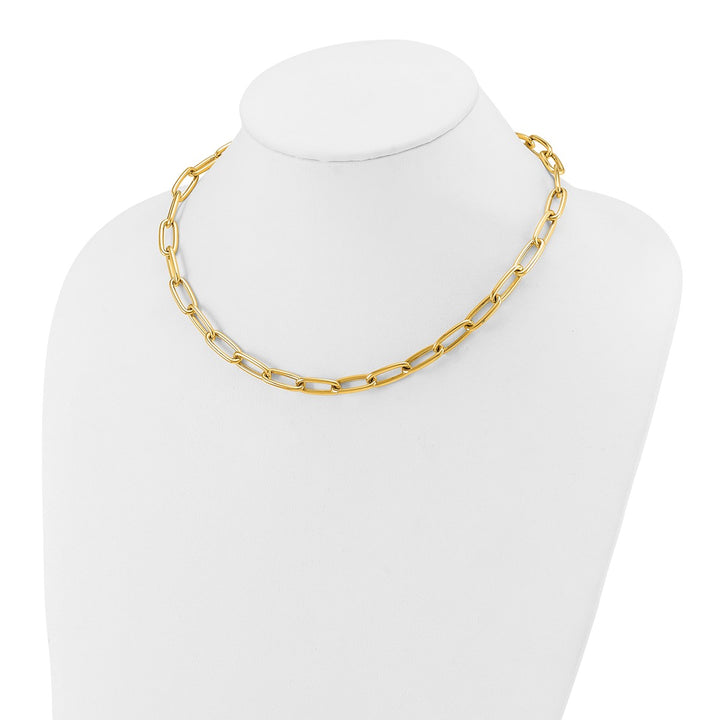 Gold 7.5mm Paperclip Chain, 18"