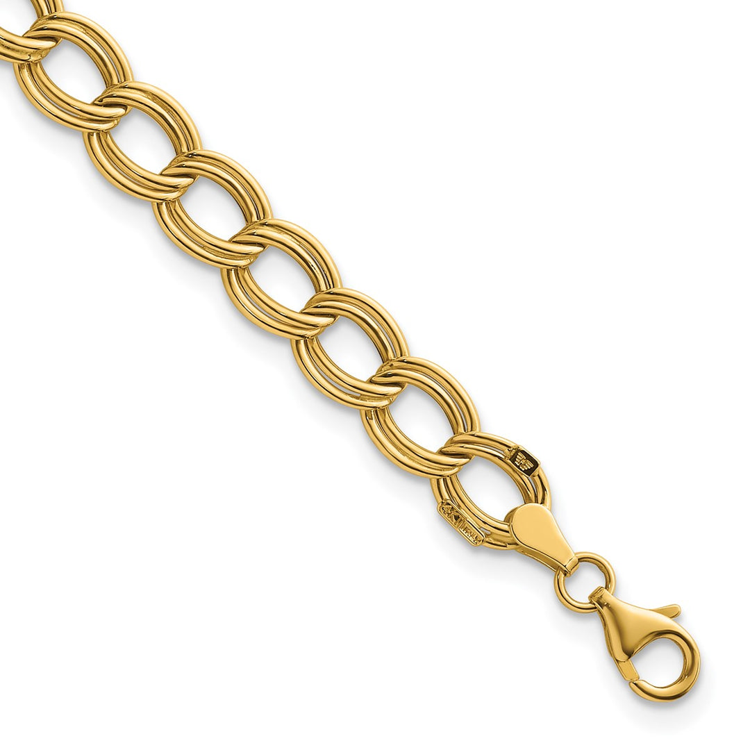 Gold 8mm Link, Other Bracelet, 7.5"