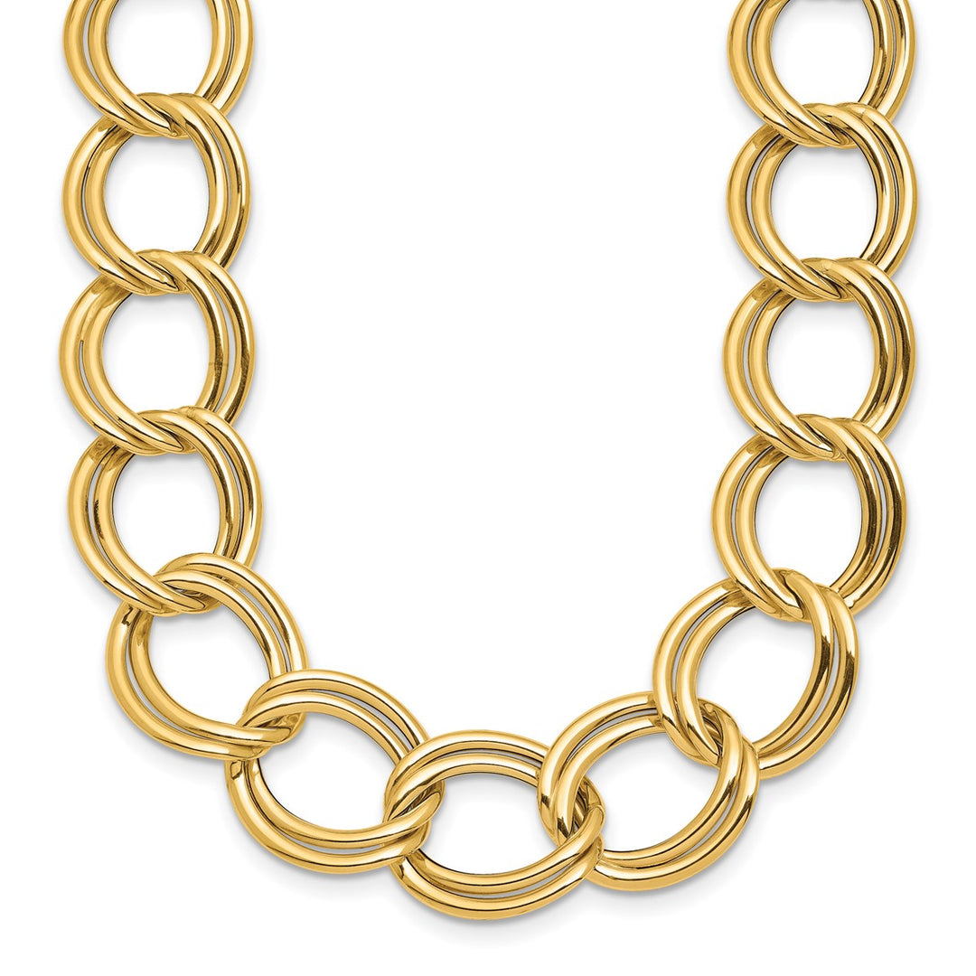 Gold 16mm Open Link Necklace, 18"
