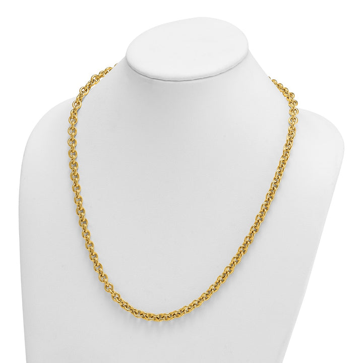Gold 7mm Cable Necklace, 24"
