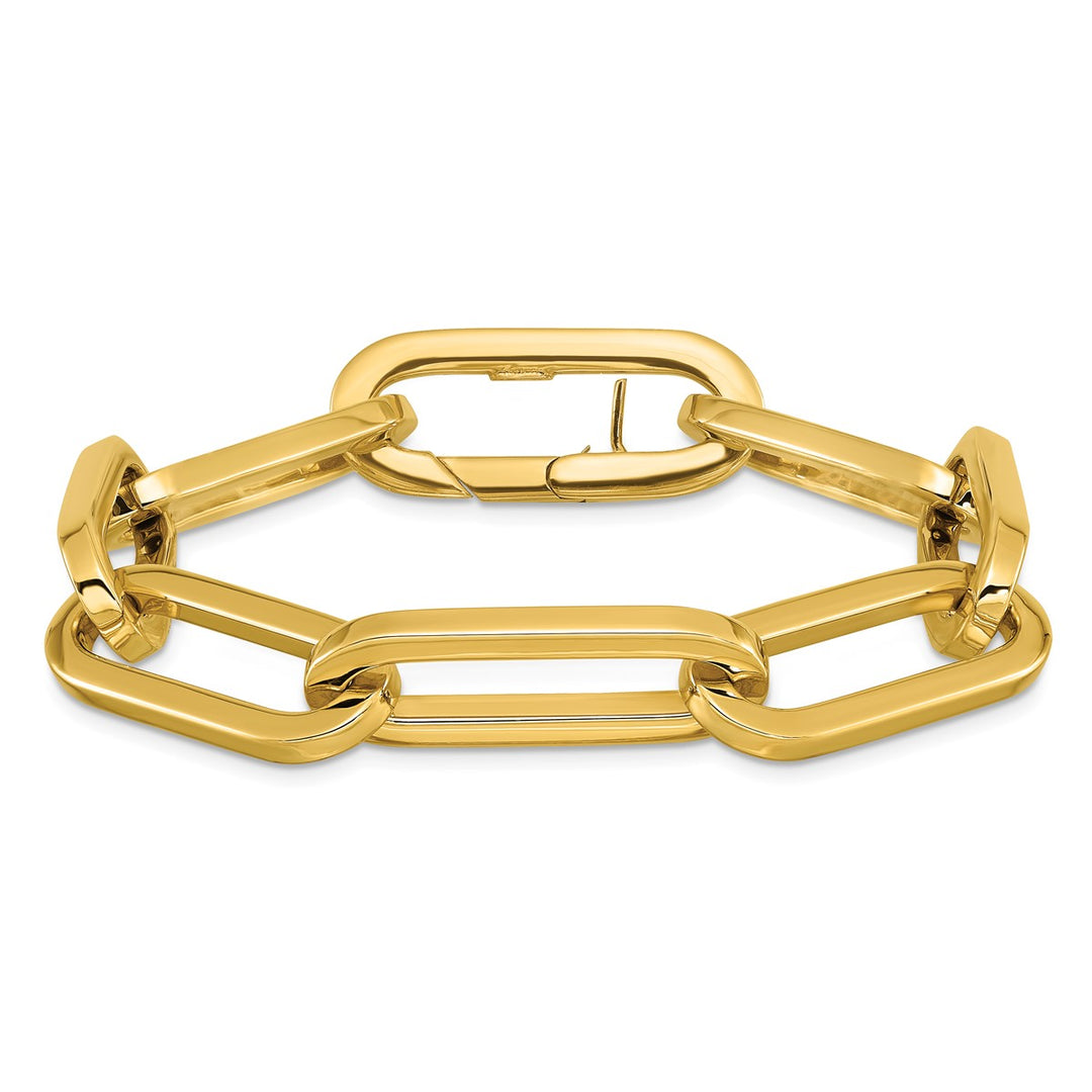 Gold 12mm Paperclip Bracelet, 8