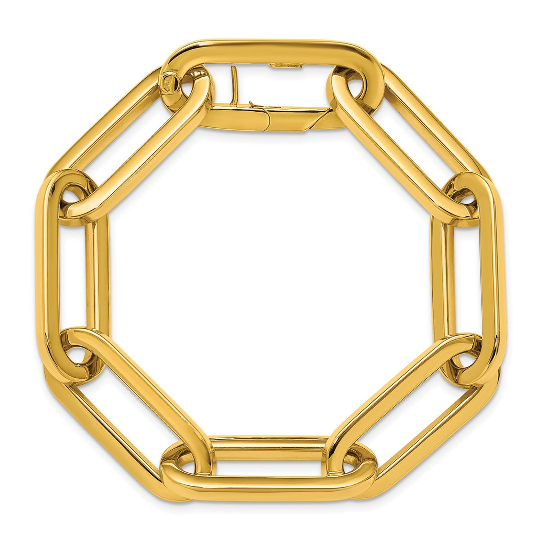 Gold 12mm Paperclip Bracelet, 8
