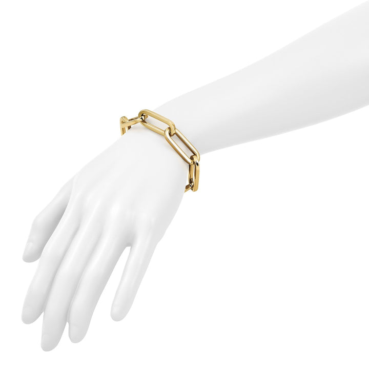 Gold 12mm Paperclip Bracelet, 8"
