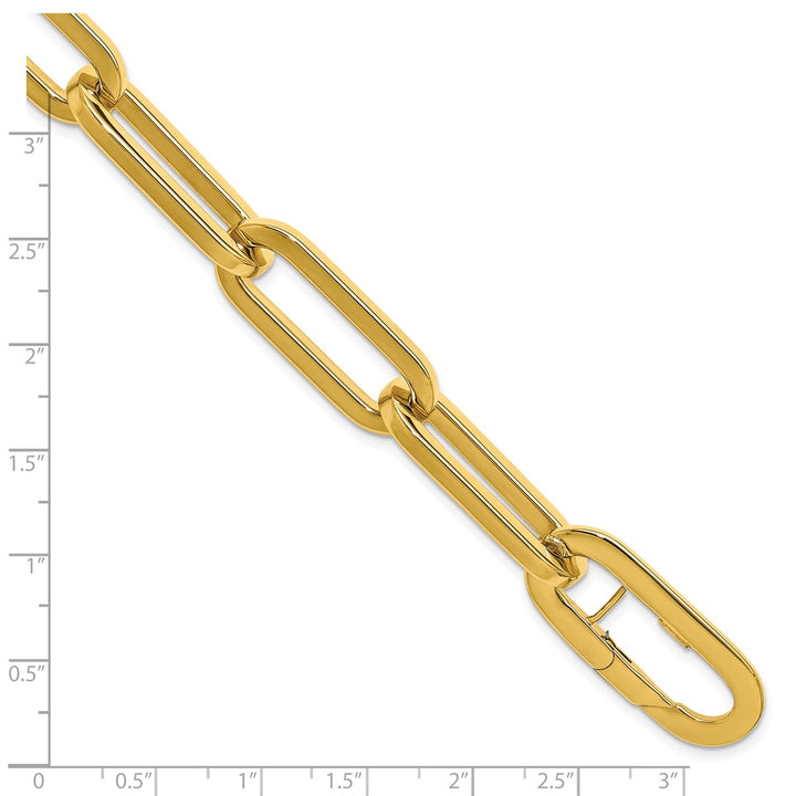 Gold 12mm Paperclip Bracelet, 8"