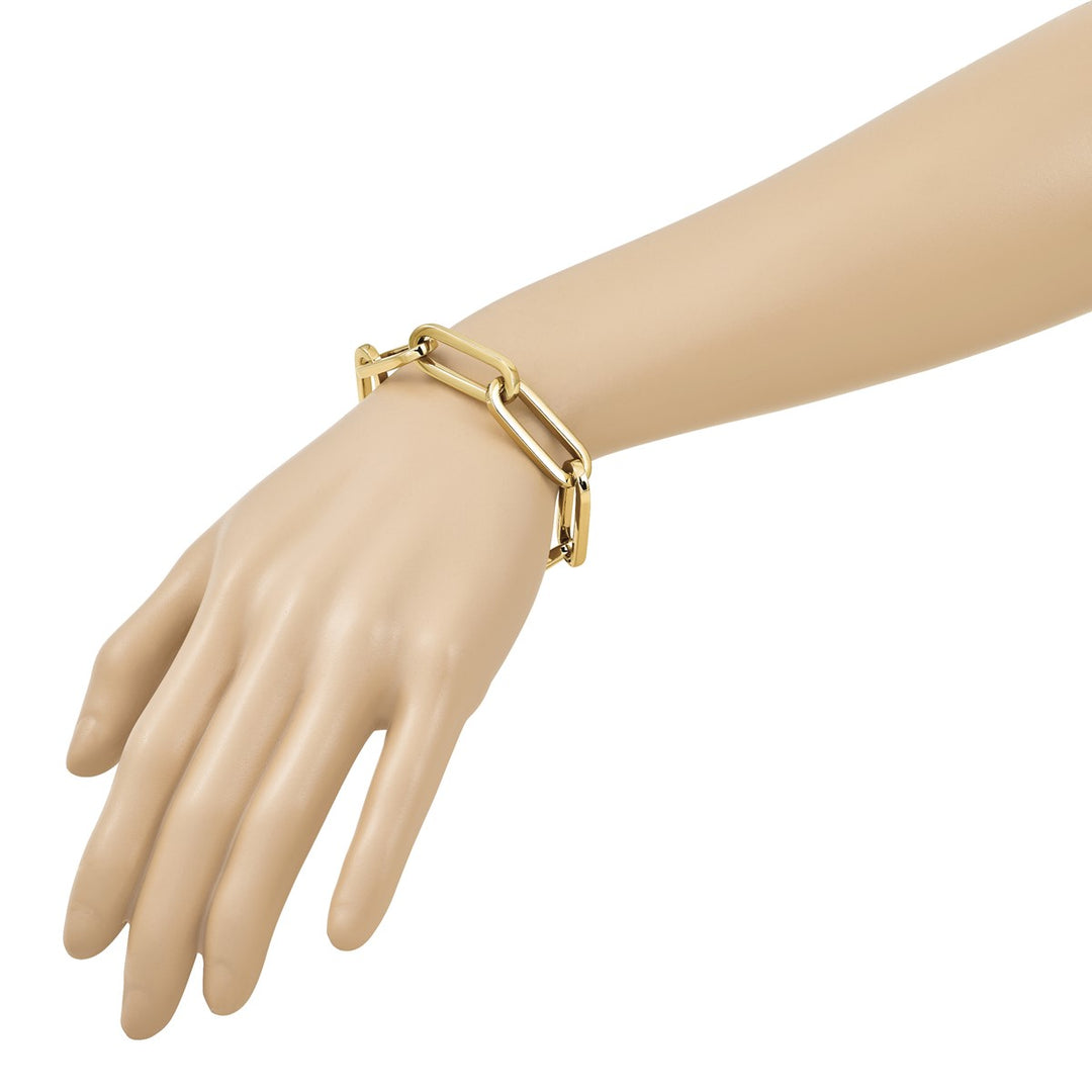Gold 12mm Paperclip Bracelet, 8