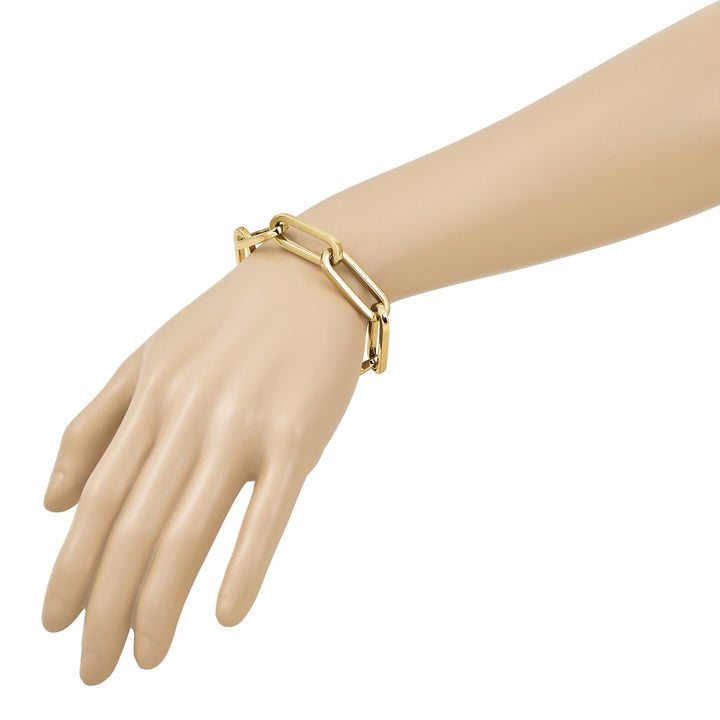 Gold 12mm Paperclip Bracelet, 8"