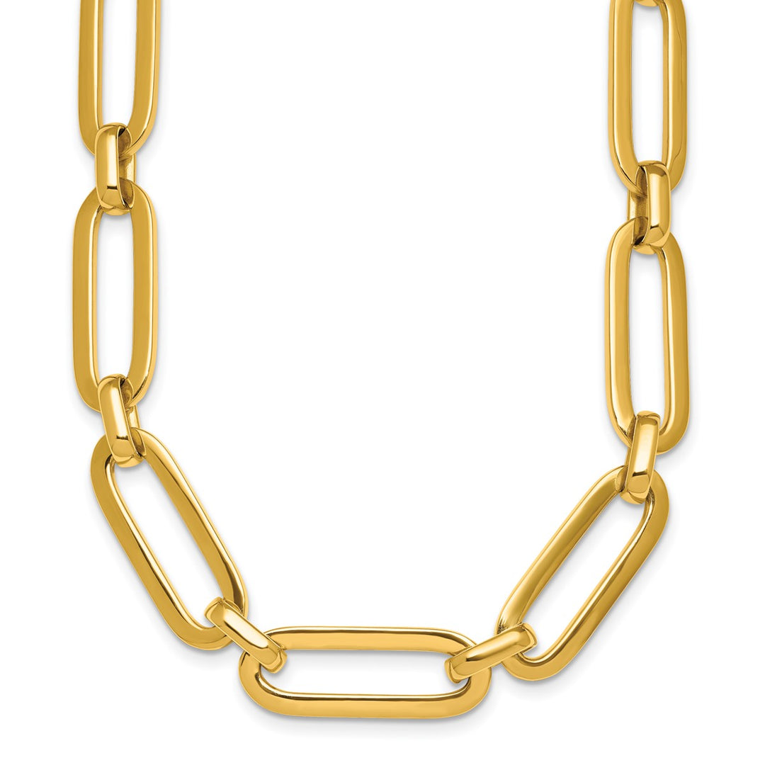 Gold 10.5mm Paperclip Chain, 18"