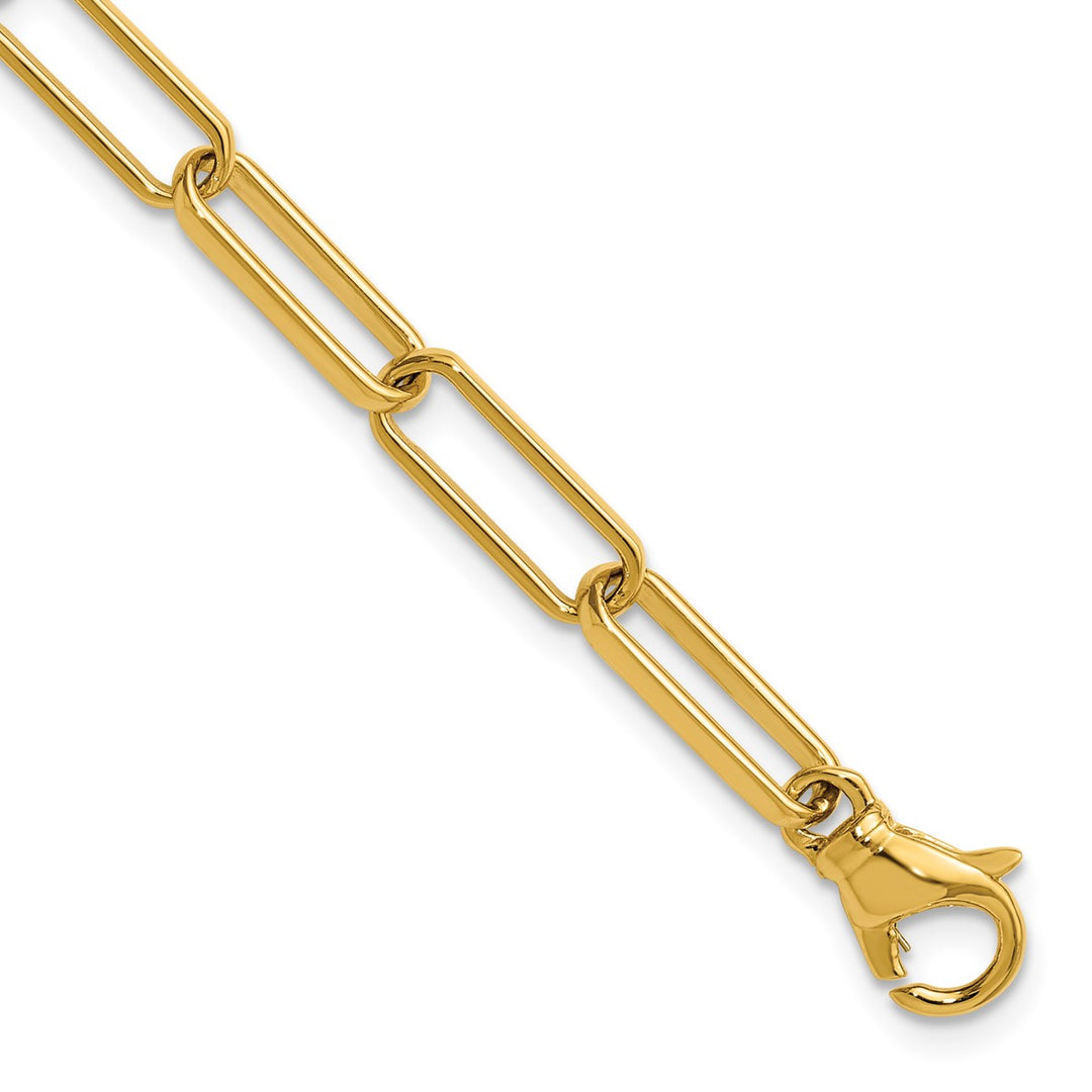 Gold 4.8mm Paperclip Chain, 8.5"