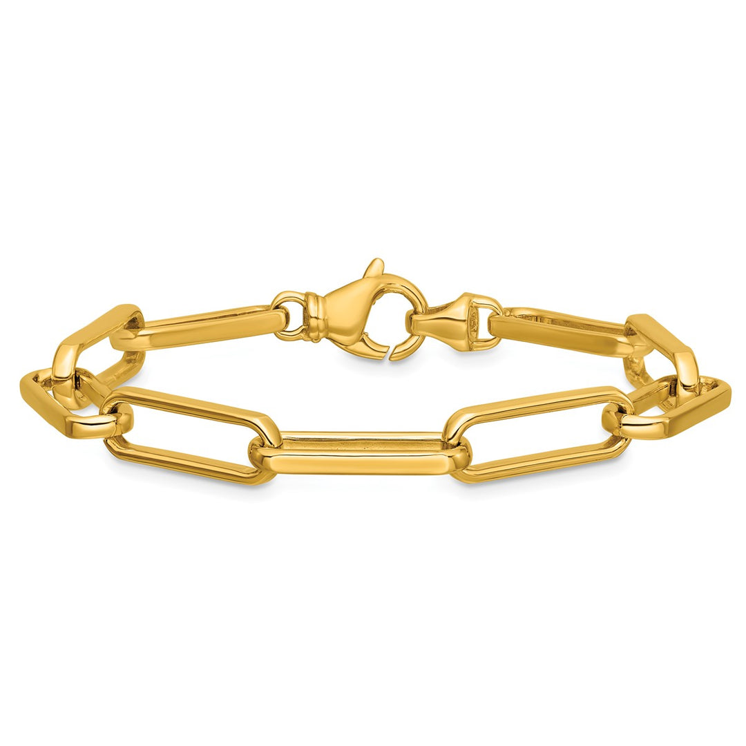 Gold 6.7mm Paperclip Chain, 8.5