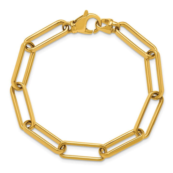 Gold 6.7mm Paperclip Chain, 8.5"
