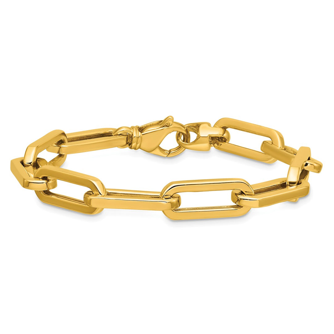 Gold 8mm Paperclip Chain, 7.5
