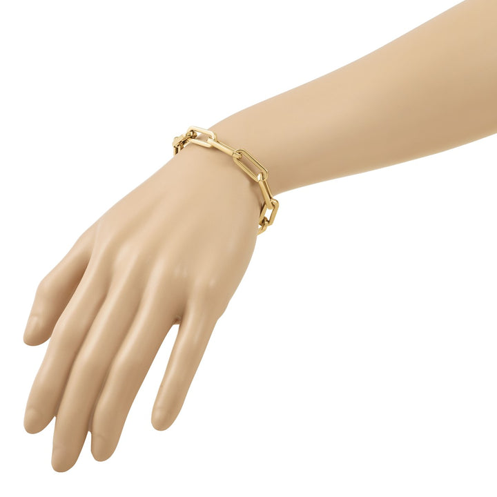 Gold 8mm Paperclip Chain, 7.5"