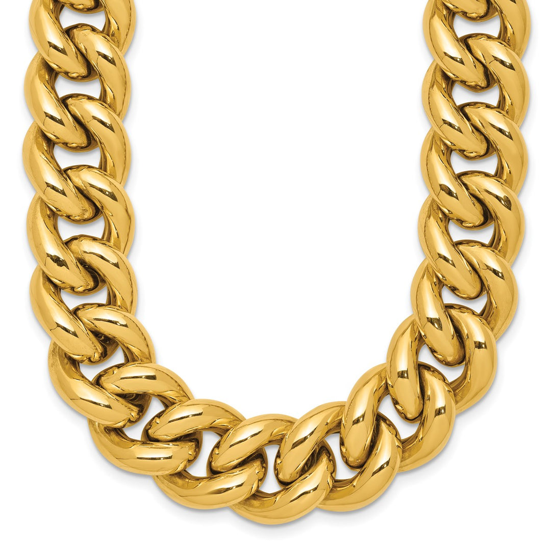 Gold 14.5mm Curb Necklaces, 16"