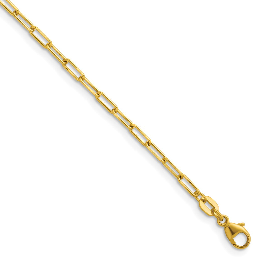 Gold 2.5mm Paperclip Necklace, 16