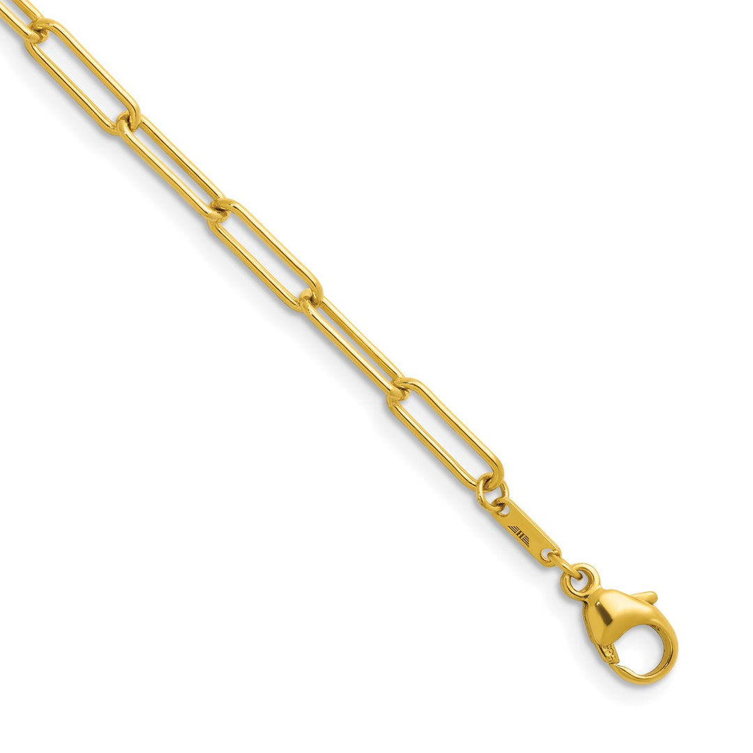 Gold 3.4mm Paperclip Chain, 22