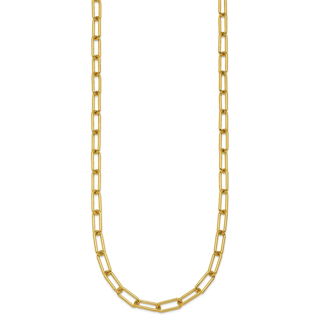 Gold 5mm Paperclip Necklace, 24