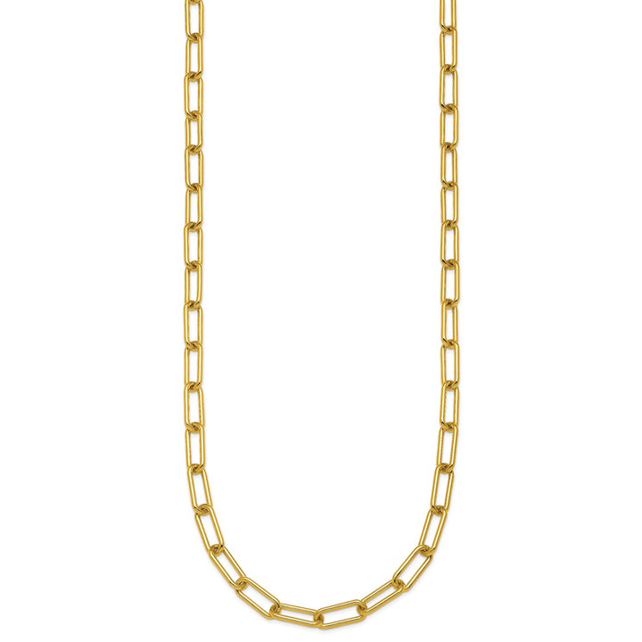 Gold 5mm Paperclip Necklace, 24"