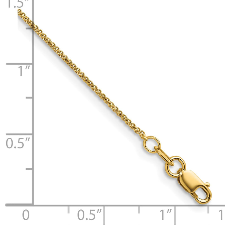 Gold 1.1mm Spiga (Wheat) Anklet, 9"