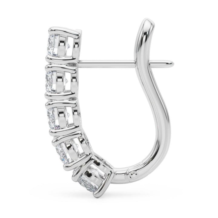 14K 5 - Stone Round Cut Diamond J - Hoop Earrings - Hoop Earrings - Design Jewellers Edmonton
