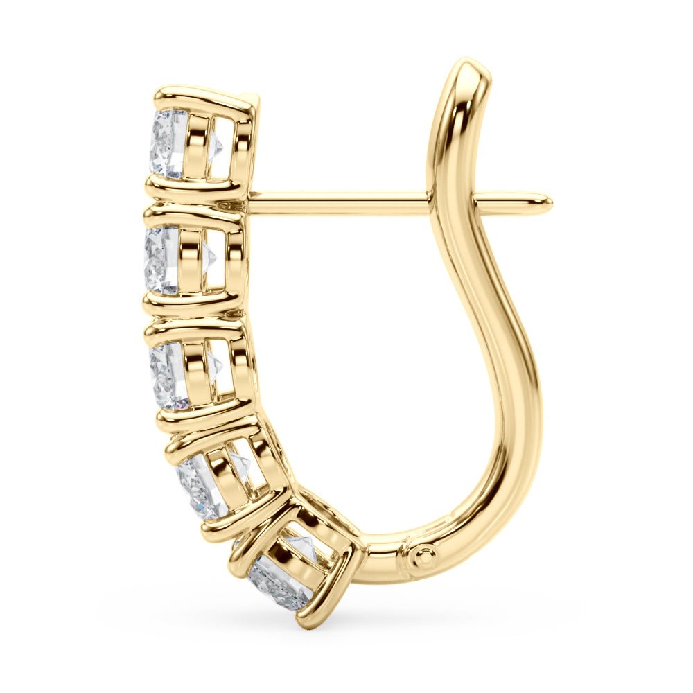 14K 5 - Stone Round Cut Diamond J - Hoop Earrings - Hoop Earrings - Design Jewellers Edmonton