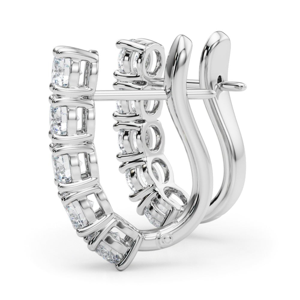 14K 5 - Stone Round Cut Diamond J - Hoop Earrings - Hoop Earrings - Design Jewellers Edmonton