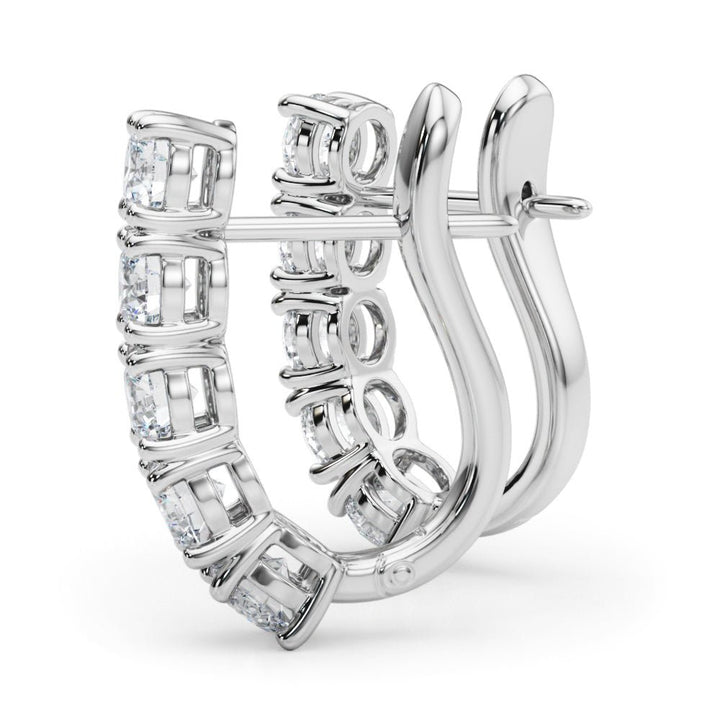14K 5 - Stone Round Cut Diamond J - Hoop Earrings - Hoop Earrings - Design Jewellers Edmonton