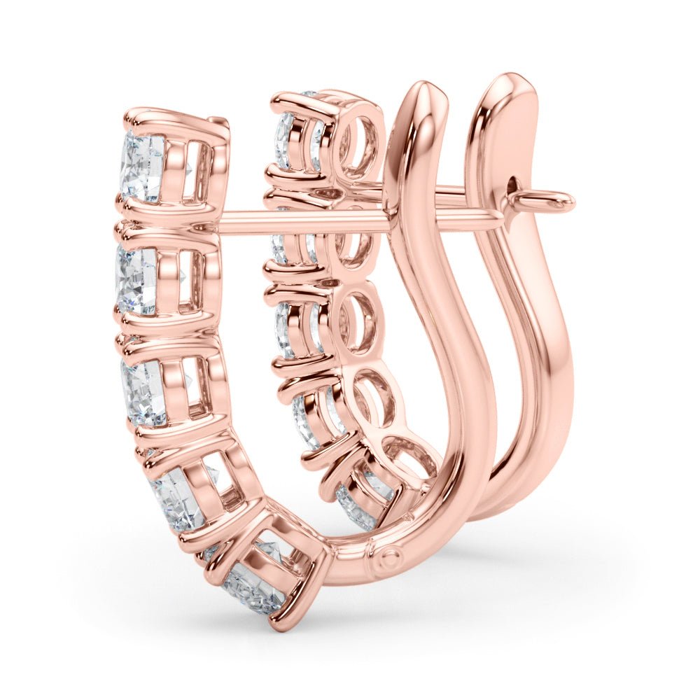 14K 5 - Stone Round Cut Diamond J - Hoop Earrings - Hoop Earrings - Design Jewellers Edmonton
