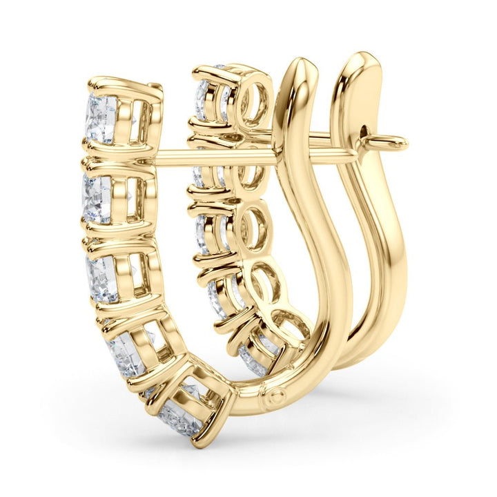 14K 5 - Stone Round Cut Diamond J - Hoop Earrings - Hoop Earrings - Design Jewellers Edmonton