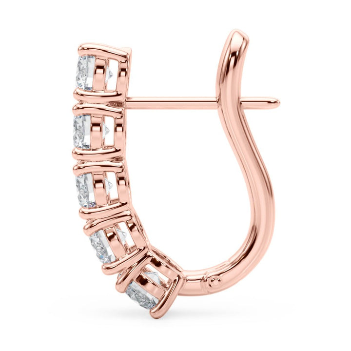14K 5 - Stone Round Cut Diamond J - Hoop Earrings - Hoop Earrings - Design Jewellers Edmonton