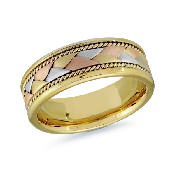 14K Braided Design Multicolor Gold Band - Gold Bands - Design Jewellers Edmonton