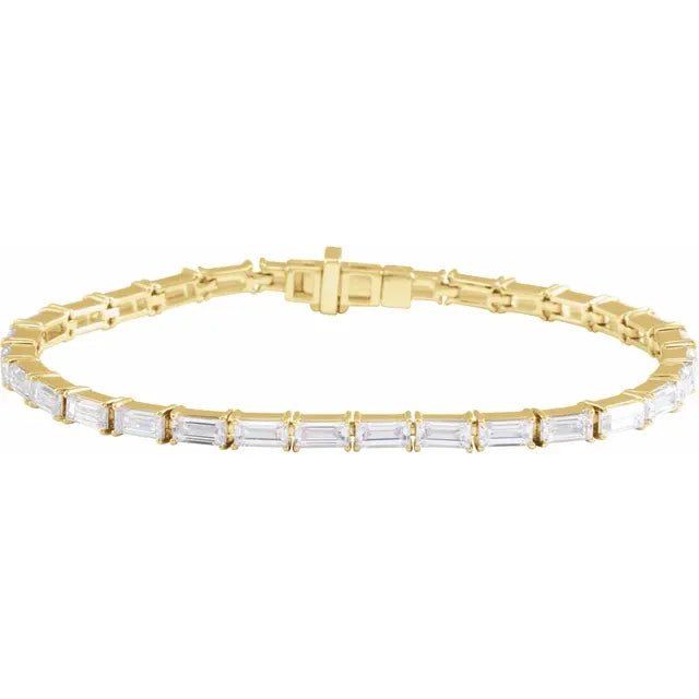 14K Gold Baguette Diamond Tennis Bracelet - Diamond Bracelet - Design Jewellers Edmonton