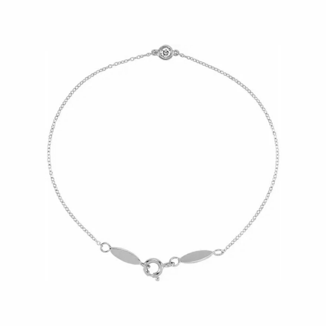 14K Gold Bezel Set Solitaire Diamond Bracelet