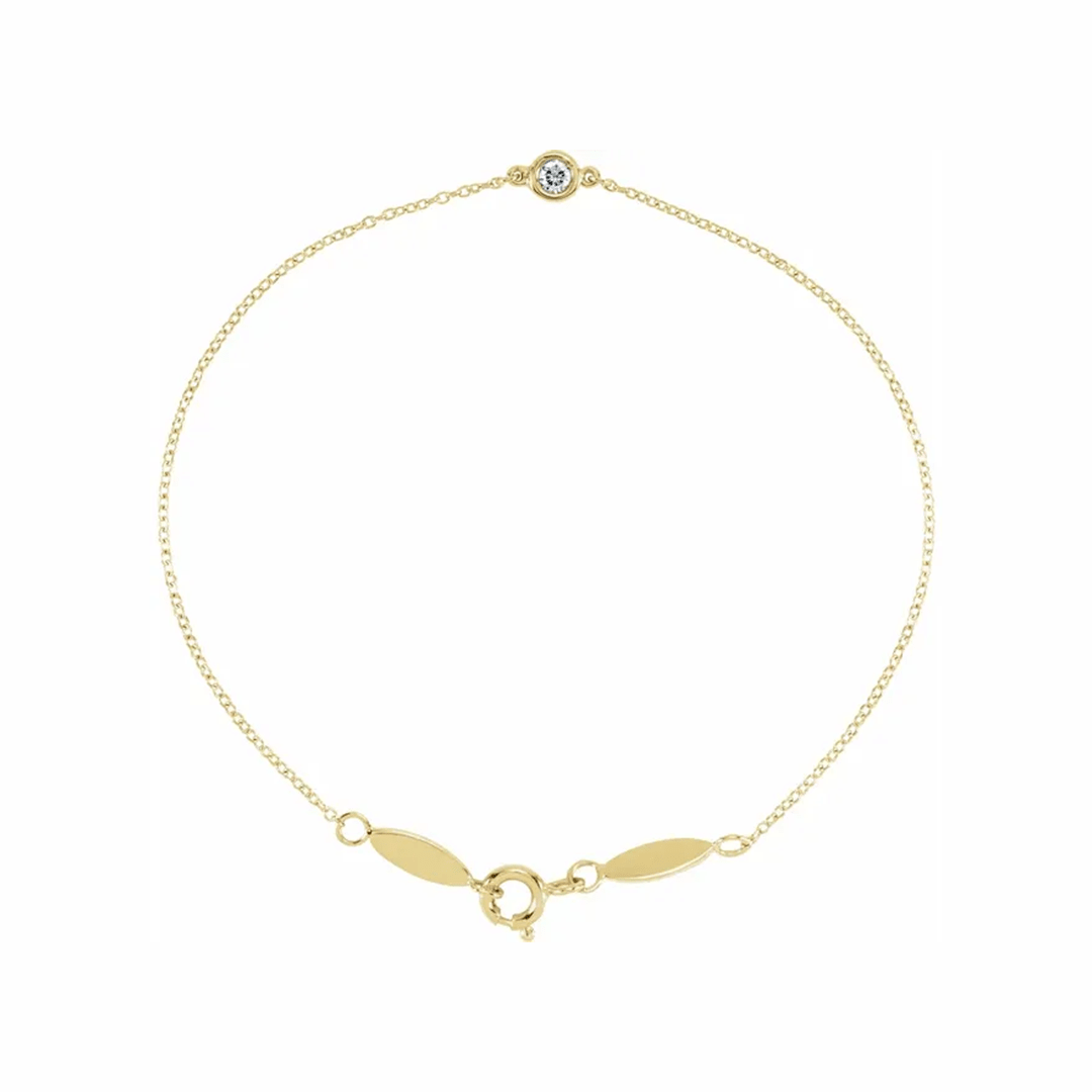 14K Gold Bezel Set Solitaire Diamond Bracelet - Diamond Bracelet - Design Jewellers Edmonton