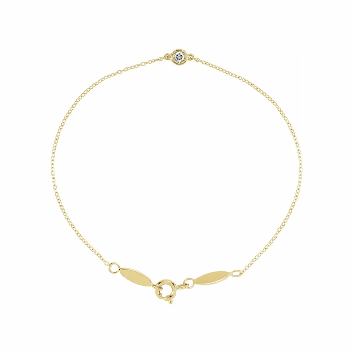 14K Gold Bezel Set Solitaire Diamond Bracelet - Diamond Bracelet - Design Jewellers Edmonton
