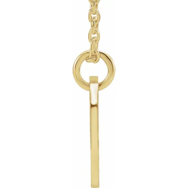 14K Gold Circular Disc Initial Pendant - Initial Necklace or Pendant - Design Jewellers Edmonton
