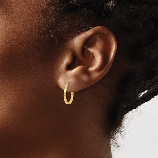 14K Gold Classic Polished Hoop Earrings - Hoop Earrings - Design Jewellers Edmonton