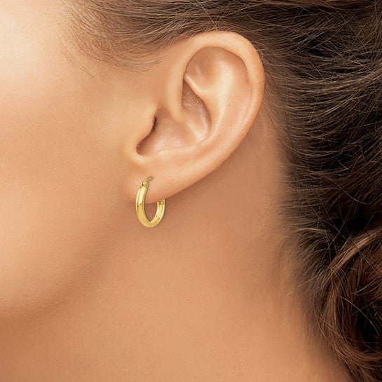 14K Gold Classic Polished Hoop Earrings - Hoop Earrings - Design Jewellers Edmonton