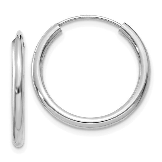 14K Gold Classic Polished Hoop Earrings - Religious Symbol Pendants - Design Jewellers Edmonton