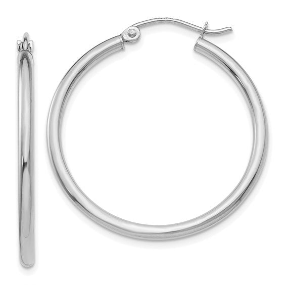 14K Gold Classic Polished Hoop Earrings - Religious Symbol Pendants - Design Jewellers Edmonton