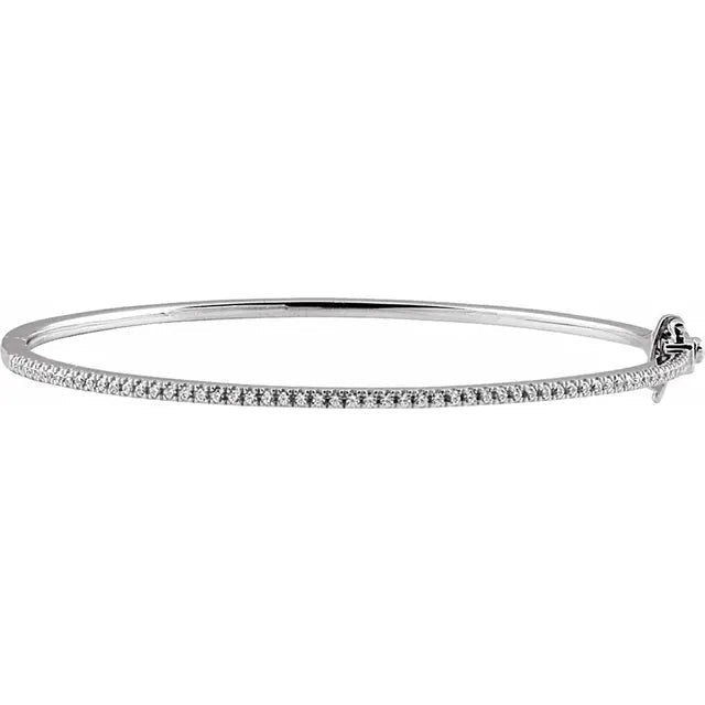 14K Gold Diamond Bangle Bracelet