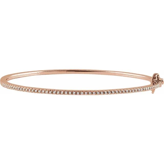 14K Gold Diamond Bangle Bracelet - Design Jewellers Edmonton