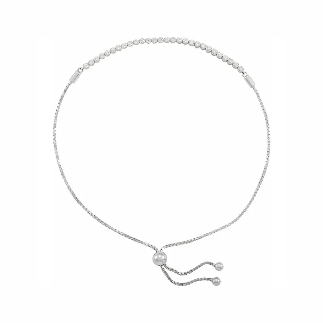14K Gold Diamond Bolo Bracelet