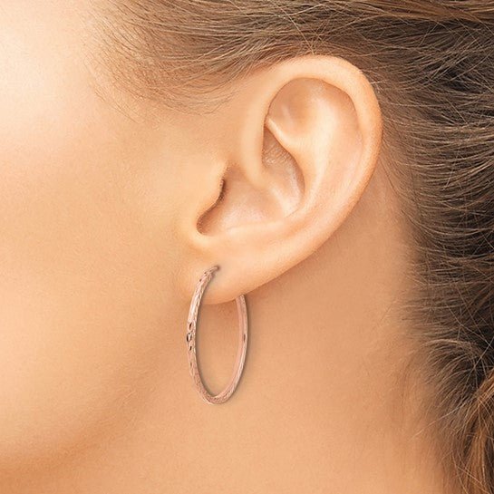 14K Gold Diamond - Cut Endless Hoop Earrings - Hoop Earrings - Design Jewellers Edmonton