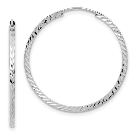 14K Gold Diamond - Cut Endless Hoop Earrings - Hoop Earrings - Design Jewellers Edmonton