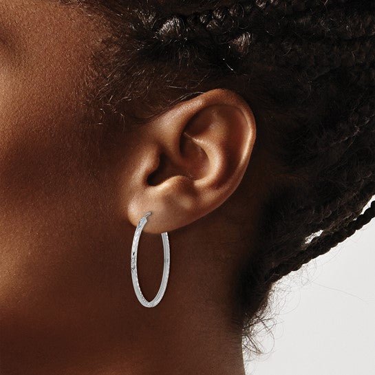 14K Gold Diamond - Cut Endless Hoop Earrings - Hoop Earrings - Design Jewellers Edmonton