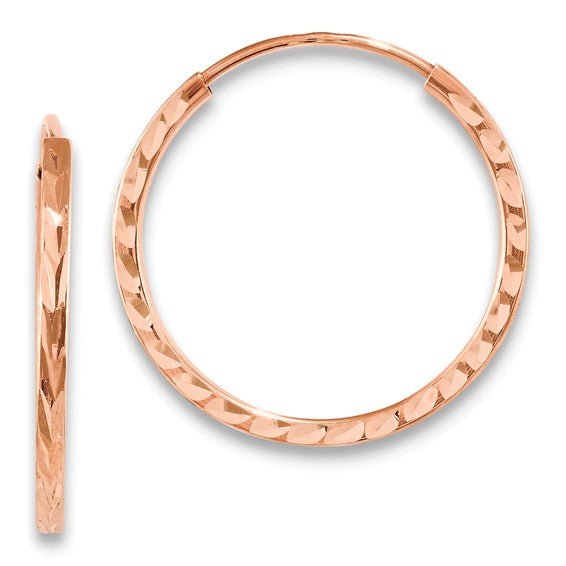 14K Gold Diamond - Cut Endless Hoop Earrings - Hoop Earrings - Design Jewellers Edmonton